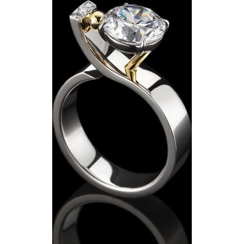 WYJZY Separation inlay zircon lady opening engagement ring exquisite wedding engagement proposal ring fashion lady anniversary