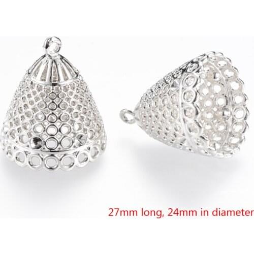 100pcs Plating Alloy Pendant Bail Rhinestone Settings Tassel Cap Bai Platinum Gold For DIY Jewelry Making Handicrafts Supplies