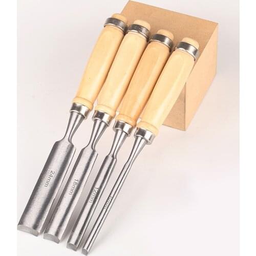 4pcs/set Carving Chisel Carpenter Tools Semicircle Woodworking Chisel Half-round Outer Edge Wood Carving Knife Carving Tools