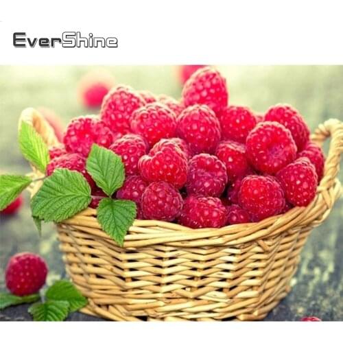 Evershine Diamond Painting Cross Stitch Scenic Fruit Full Square Diamond Embroidery Sale Landscape Rhinestone Kitchen Decoration