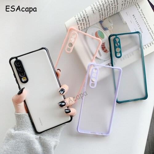 For Huawei P30 Pro Case Candy Color Shockproof Protection Lens Phone Cases For Huawei P40 P30 Pro Nova 7 Translucent Back Cover