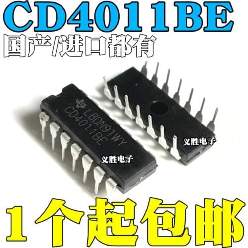 New and original CD4011BE DIP14 Four-way 2-input and non-gate Logic chip 2 C integrated circuit chips, four road input nand gate