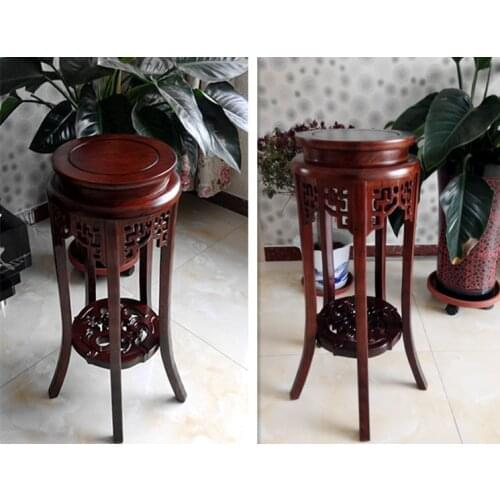 Wood flowerpot rack room balcony flowerpot shelf indoor old elm wood of classical