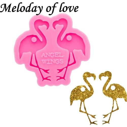 Glossy Flamingo Keychain Mold Silicone Resin Mould DIY Handmade for Epoxy Making chocolate Polymer Clay DY0629