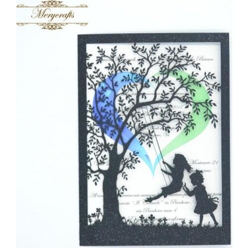 Delicate Pattern Childhood Fancy Design Party Supplies Invitations Laser Cut Paper Invitation Card