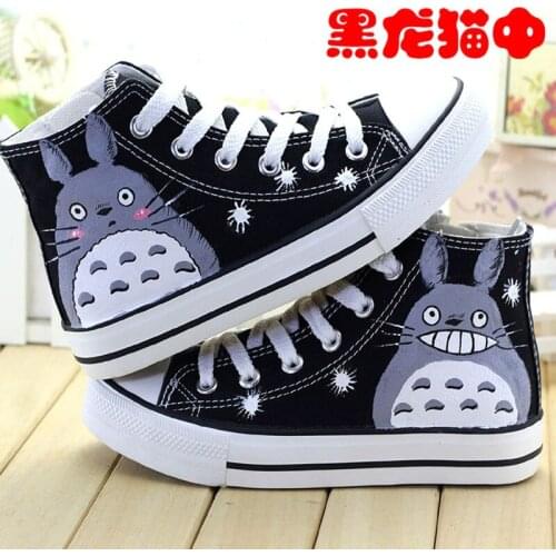 High-Q Unisex Tonari no Totoro plimsolls canvas shoes rope soled shoes Cos My Neighbor Totoro Casual Daily Hand-painted shoes