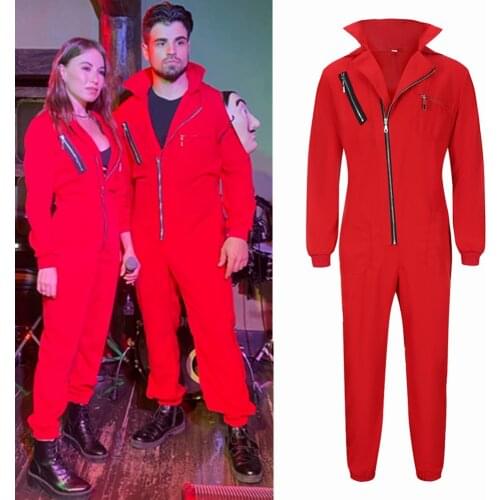 Movie La Casa De Papel Salvador Dali The House of Paper Clown Womens Mens Jumpsuits Adult Cosplay Costume Halloween Carnival