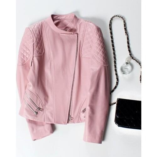 Leather Jacket Women Sheepskin Genuine Leather Jacket Short Slim Korean Real Leather Jacket Plus Size Chaqueta Mujer YY651