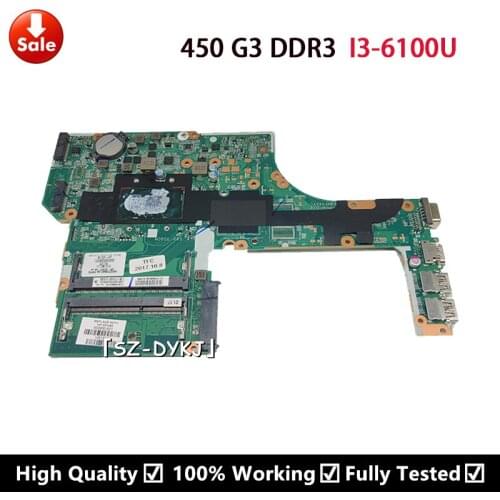For HP ProBook 450 G3 Notebook mainboard DA0X63MB6H1 i3-6100U 830930-601 830930-001 830930-501 Laptop Motherboard