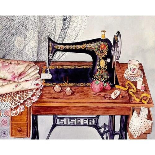 New Full 5D Diamond Painting Sewing machine cross stitch kits art 3D diamonds embroidery Christmas decoration gift E1527