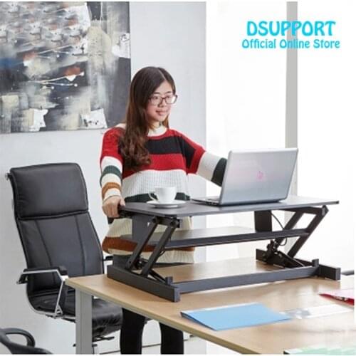 2017New Ergonomic EasyUp with Handle Sit Stand Desk Riser Foldable Laptop Desk Stand With Keyboard Tray Notebook/Monitor Holder