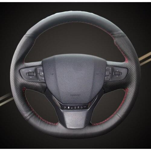 Car Braid On The Steering Wheel Cover for Peugeot 408 2014 2015 Interior DIY Auto Braiding Steering Wheel Covers Car-Styling