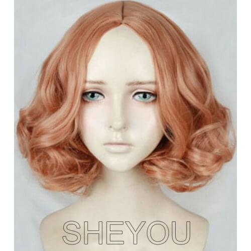 Persona 5 Haru Okumura Cosplay Wig Styled Centre Parting Curly Hair Wigs + Wig Cap