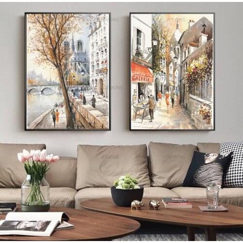 Landscape Abstract Paris Street Canvas Oil Painting On Poster and Prints Wall Picture for Living Room Nordic Decoration Jenkins