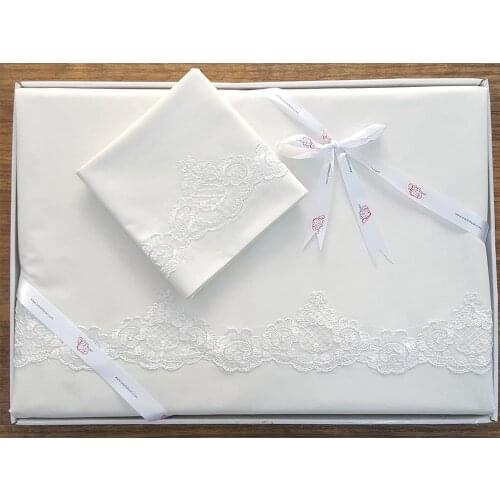 Land Of dowry French Laced Servella Duvet cover set Cream