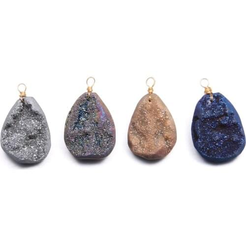 Natural Agates Spar Pendant Necklace Charms Fashion Pendant For Making Jewelry Necklace Accessories Size 30x50-35x55mm