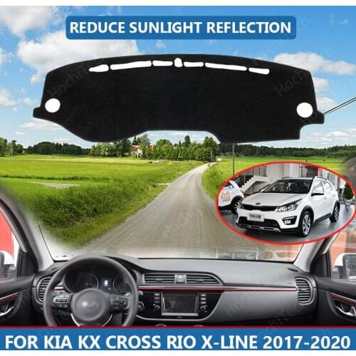 Right Hand Drive High Polyester Fiber Anti-UV Car Dashboard Cover Mat for KIA KX Cross Rio X-Line 2017-2020 Cover