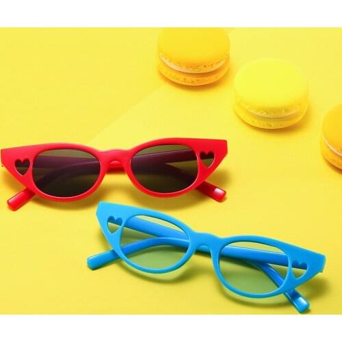 New Sexy Cat Eye Sunglasses Children Brand Designer Mirror Sun Glasses Kids Cateye Lens Shades for Female Eyewea UV400