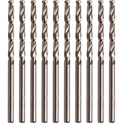 10Pcs 3mm M35 Round Shank HSS-Co Cobalt Twist Drill Spiral Drill Bit Rigid and Durable