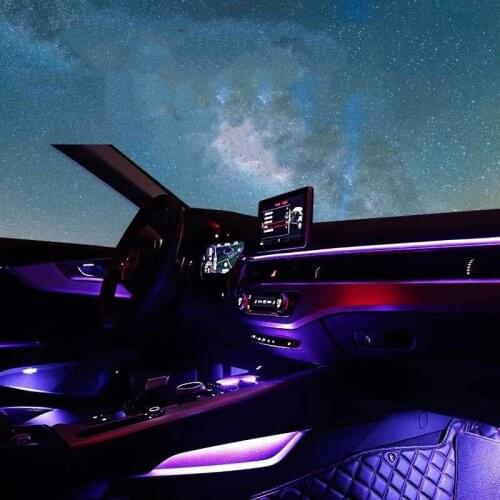 10 in 1 RGB LED with 8M Interior decoration car fiber optic strip light by App Control 12V decorative atmosphere lamps Universal