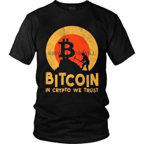 Vintage Style Bitcoin Miner T-shirt Men Harajuku T Shirt Short Sleeve 100% Cotton in Crypto We Trust BTC Tshirt Urban Tee Tops
