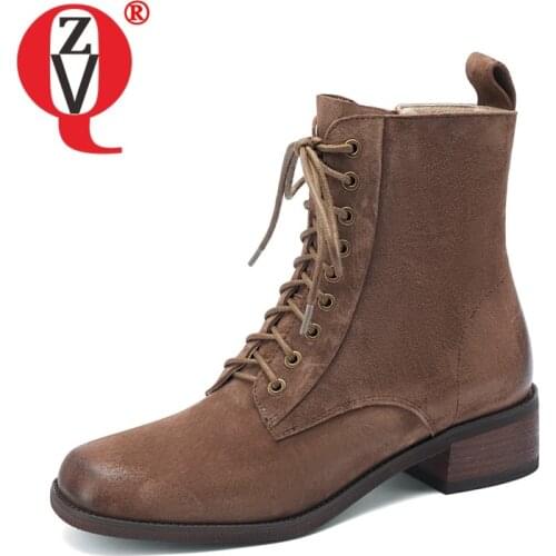 ZVQ Women winter Retro Leisure short boots Fashion New Style Round Toe office lady Solid color Mature soft Concise Comfortable
