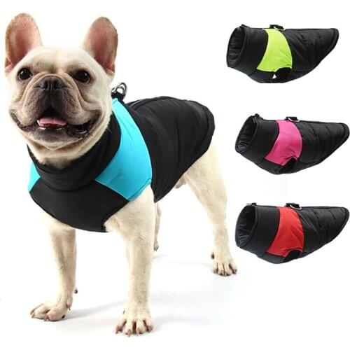 Winter Warm Dog Clothes Waterproof Pet Padded Vest Zipper Jacket Coat For Small Medium Large Dogs