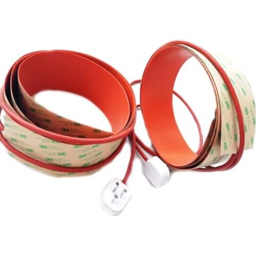 110V 1500W 90*2000*1.5mm Silicone Band Heater adhesive 1 side 1000mm lead wire