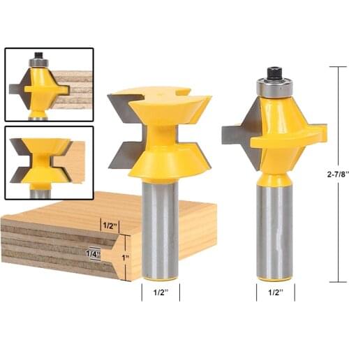2pcs/lot Matched Tongue and Groove Router Bit Set- Edge Banding 1/2 shank