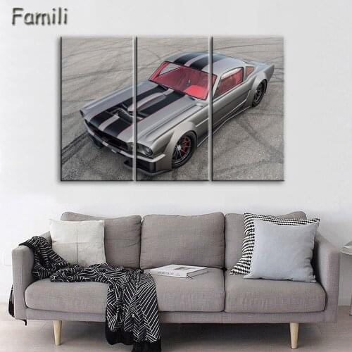 3 Pcs/Set Modern Landscape Painting Printed On Canvas Classic Retro Car Canvas Paintings for living room wall