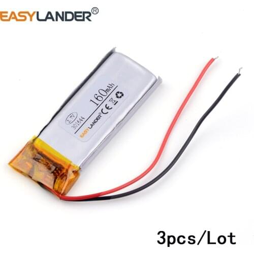 3pcs /Lot 3.7v lithium Li ion polymer rechargeable battery 301644 160mAh use MP3 MP4 MP5 GPS Digital Products Free Shipping