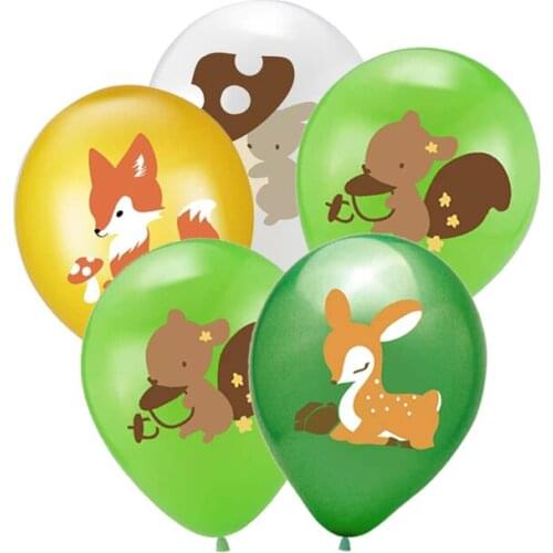 30pcs/lot Birthday Animal Latex Balloons Fox Squirrel Deer Jungle Party Balloons Birthday Party Baby Shower Decor Kids Toys