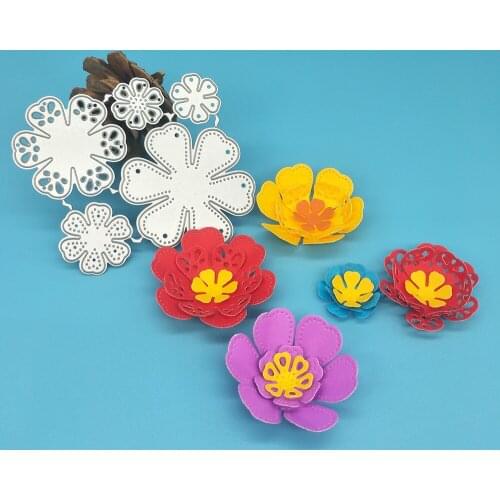 5 pieces, flowers, metal cutting die for hollow petals, paper crafts, scrapbooks, photo albums, greeting cards, DIY decoration