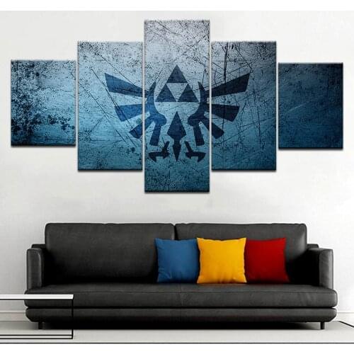 5 Piece Canvas Wall Art Cartoon Legend Zelda Game logo Pictures Living Room Decoration Bedroom Image Home Office Poster