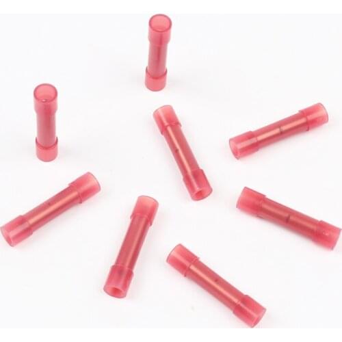 50Pcs BNYF1.25 Cold pressed,Long Full Insulated Middle Joints Nylon brass Splice Connectors terminal AWG22-16 0.5-1.5mm2