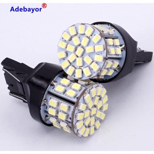 8 X T20 7443 W21/5W Brake Light Bulbs 3020 50 LED 1206 SMD Dual Intensity Tower Tail Stop Signal reversing lamp white Adebayor
