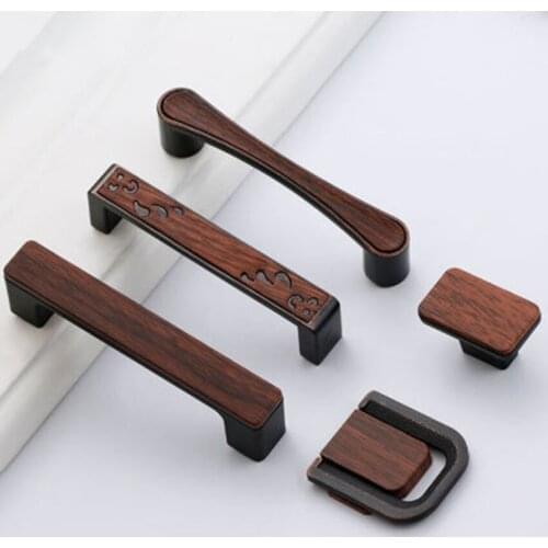 96 128mm retro old style kitchen cabinet dresser door handle vintage Wood grain cupboard drawer tv cabiner ring knob pull handle