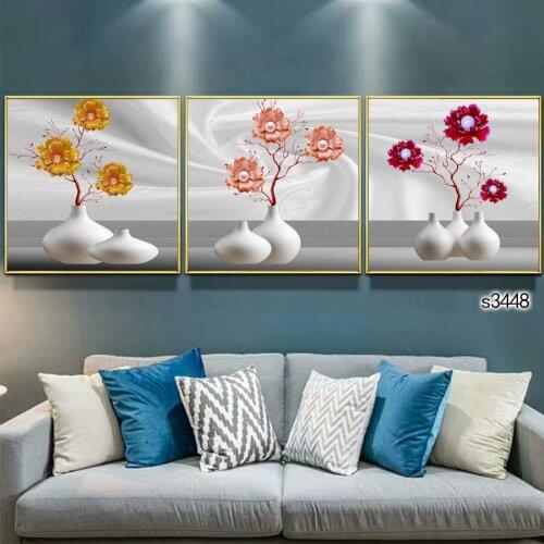 Abstract Oil Painting Print on Canvas 3pcs Modular Color Flower Canvas Printing Canvas Painting Wall Art Picture forHome Decor