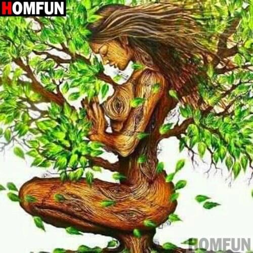 HOMFUN Full Square/Round Drill 5D DIY Diamond Painting "Tree beauty" 3D Diamond Embroidery Cross Stitch Home Decor A20264