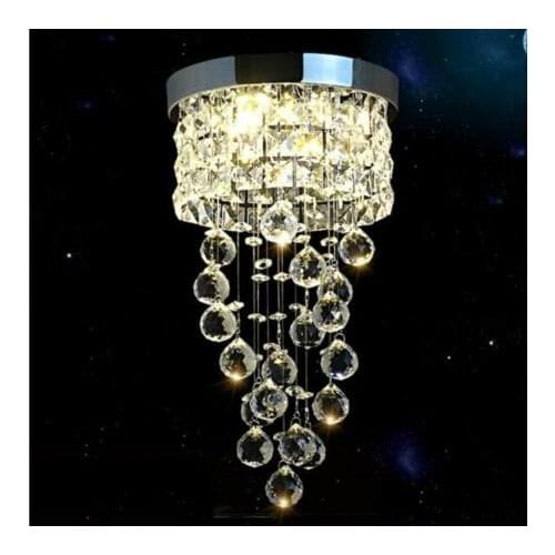 Luster of modern LED crystal chandelier lighting K9 crystal pendant bedroom bedside loft stair corridor ceiling lamp living room