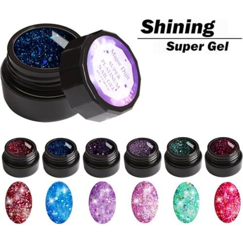 1pc 8ml UV Gel Nail Polish Long Lasting Glitter Shining Super Gel Semi Permanent Manicure Soak Off Nail Art Varnish