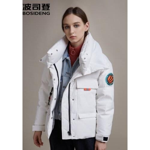 BOSIDENG Womens New Fashion Down Jacket Winter Warm Short Coat B90142518DS