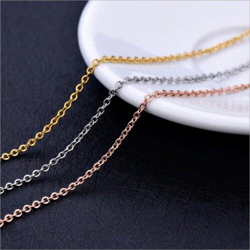 5yards 1.4mm 2mm 2.3mm 3.0mm Width Stainless Steel Oval Flat Cable Necklace Chain Bulk for DIY Chain Necklace Jewelry Making