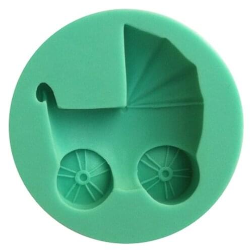 Baby Carriage Silicone Mold Fondant Cake Decorating Tools Sugarcraft Candy Clay Mold Cookie Cupcake Chocolate Mold