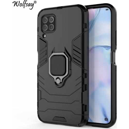 For Huawei Nova 7i Case, Nova 7i Car Holder Armor Cases Hard PC & Soft Silicon Rubber Cover for Huawei Nova 7i With Magnet