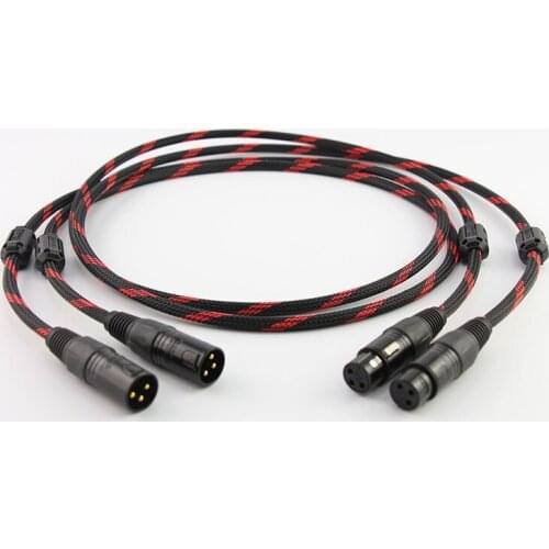 Hifi audio 5N OCC copper XLR balanced Audio Interconnect Cables with gold plated XLR plug XLR to XLR cable