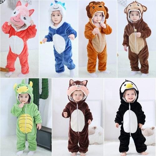 0-4T Baby Jumpsuit Boys Girs Onesie Unicorn Romper Infant Bebe Girls Clothes Toddler Cute Animal Costumes Dropshipping