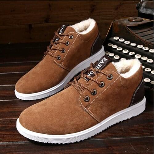 PUPUDA sneakers men casual shoes with fur winter new cotton shoes men fashion trend sport running shoes korean comfortable