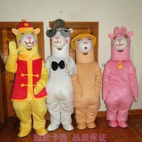 Alpaca Llama Alpacos Mascot Costume Adult Cartoon Character Outfit Fancy Dress Christmas Cosplay for Halloween Party Event