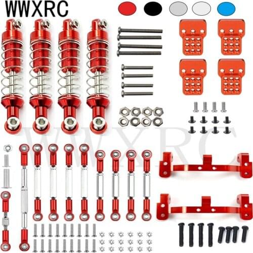 Metal Steering Link Rod Pull Rod Mount Seat Shock Absorber Set for 1/12 MN D90 D91 MN40 MN45 MN99 MN99s RC Car Upgrade